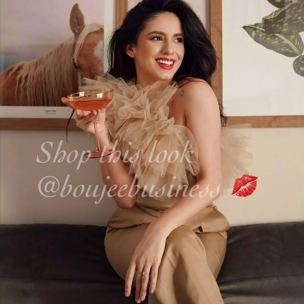 H&M One-Shoulder Top with Ruffled Tulle Trim - Picture 11 of 15